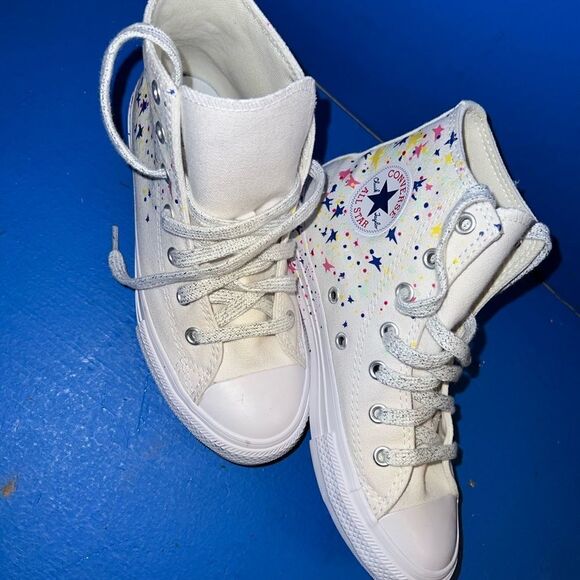 Converse Womens Chuck Taylor All Star Floral Hi Top Canvas Sneaker Shoes Size 2 - Picture 7 of 7